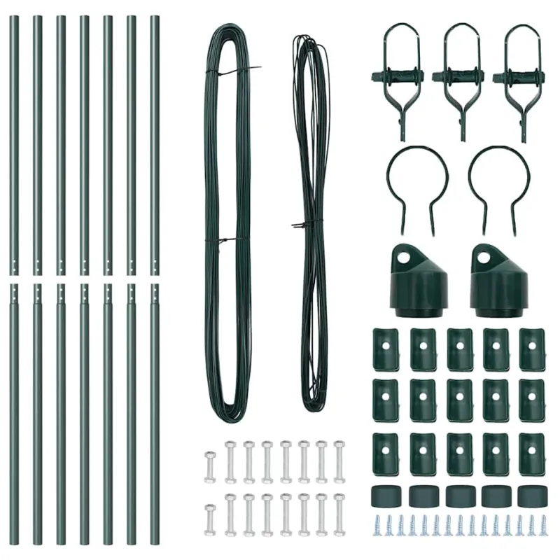 Įmontuotas tvoros stulpas 7 pcs Žalia