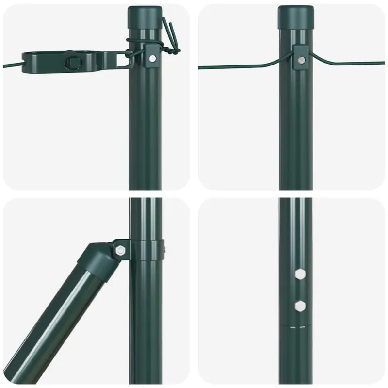Įmontuotas tvoros stulpas 7 pcs Žalia