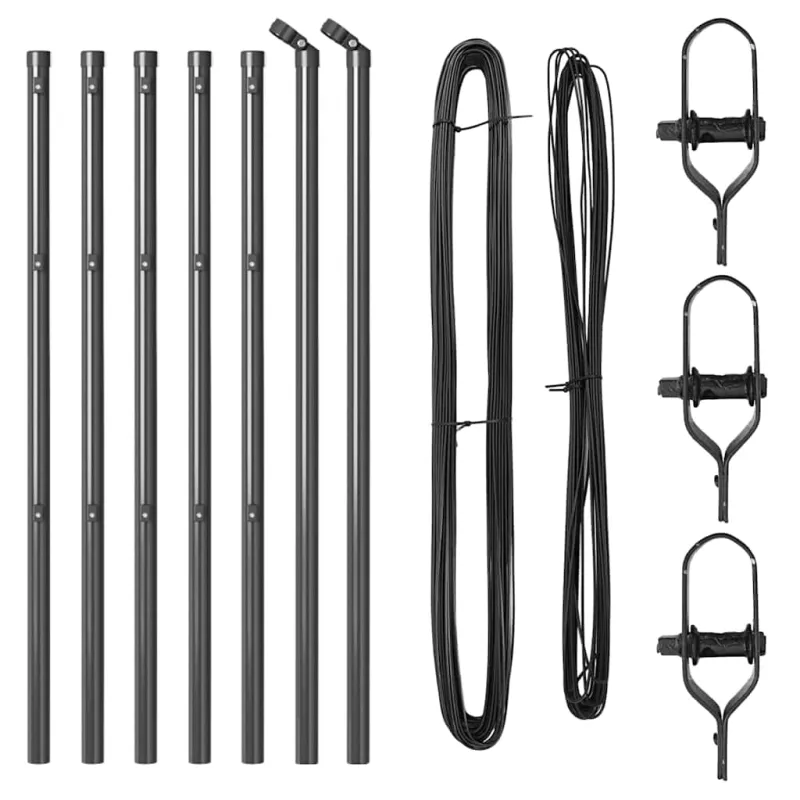 Įmontuotas tvoros stulpas 7 pcs Pilka
