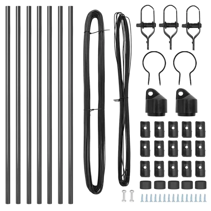 Įmontuotas tvoros stulpas 7 pcs Pilka