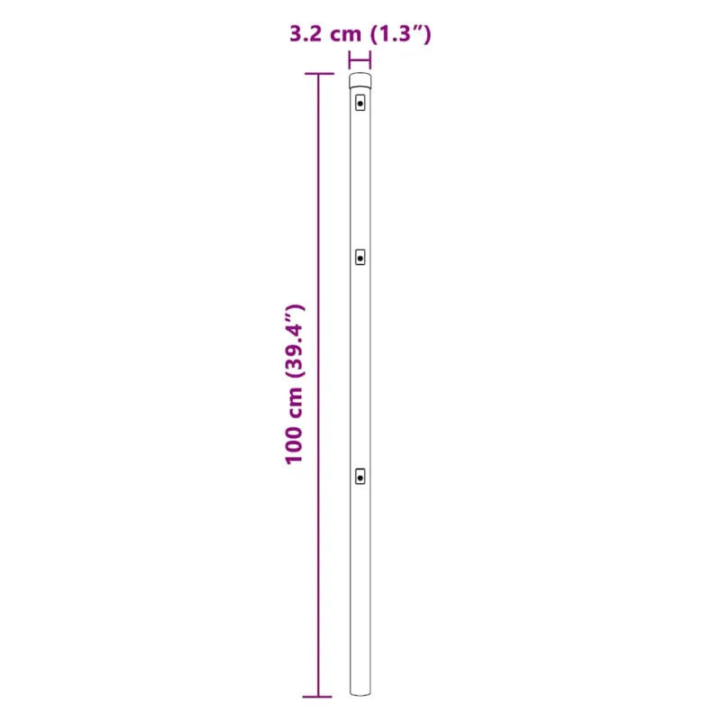 Įmontuotas tvoros stulpas 13 pcs Pilka