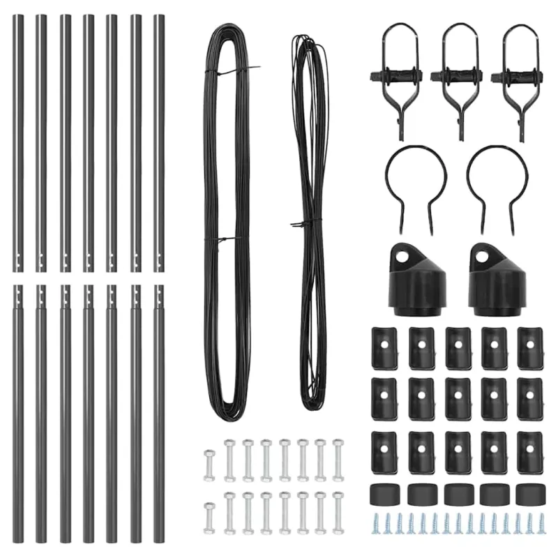 Įmontuotas tvoros stulpas 7 pcs Pilka