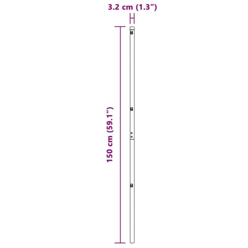 Įmontuotas tvoros stulpas 13 pcs Pilka