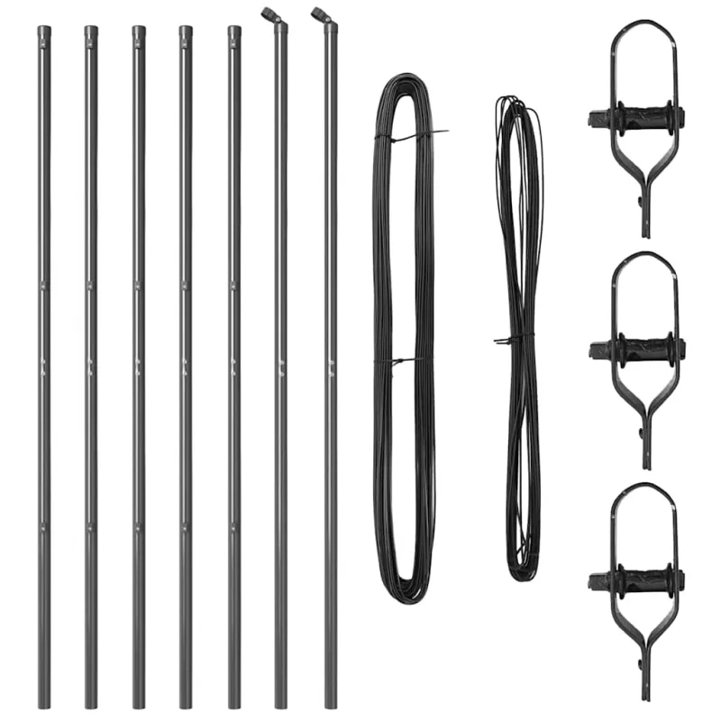 Įmontuotas tvoros stulpas 7 pcs Pilka