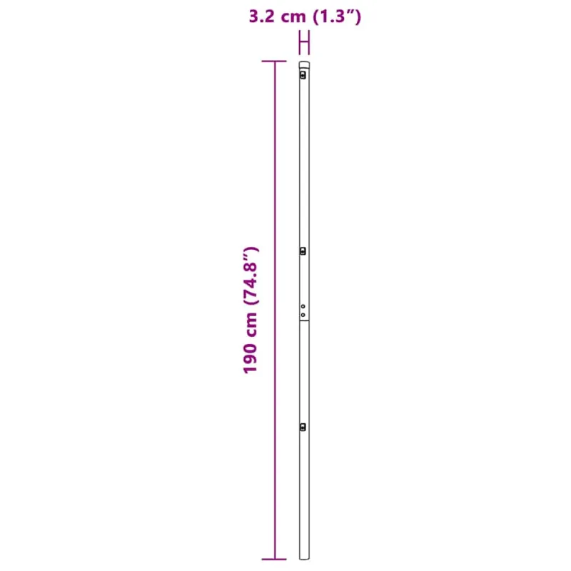 Įmontuotas tvoros stulpas 13 pcs Pilka
