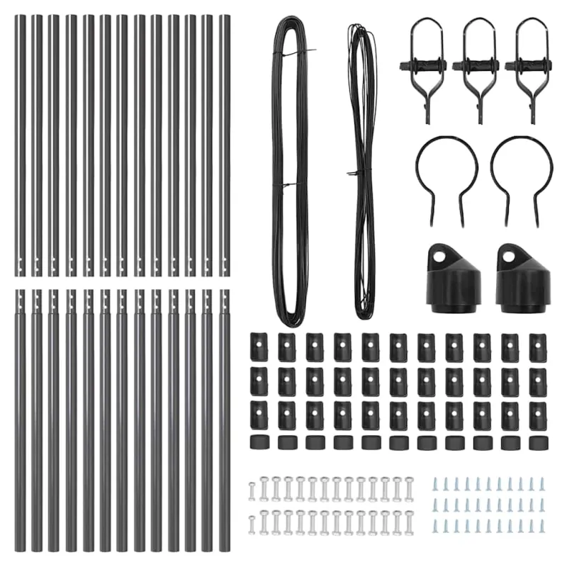 Įmontuotas tvoros stulpas 13 pcs Pilka