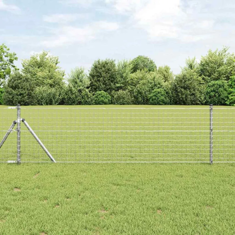 Įmontuotas tvoros stulpas 7 pcs Sidabrinė