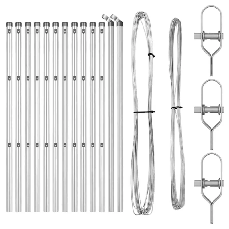 Įmontuotas tvoros stulpas 13 pcs Sidabrinė