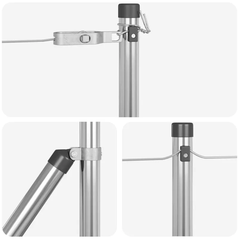 Įmontuotas tvoros stulpas 13 pcs Sidabrinė