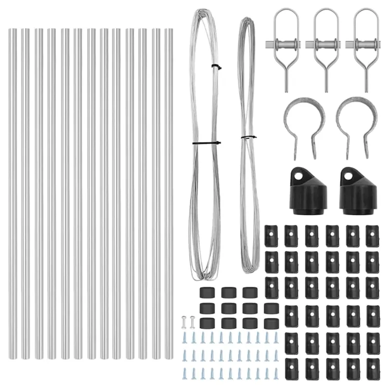Įmontuotas tvoros stulpas 13 pcs Sidabrinė