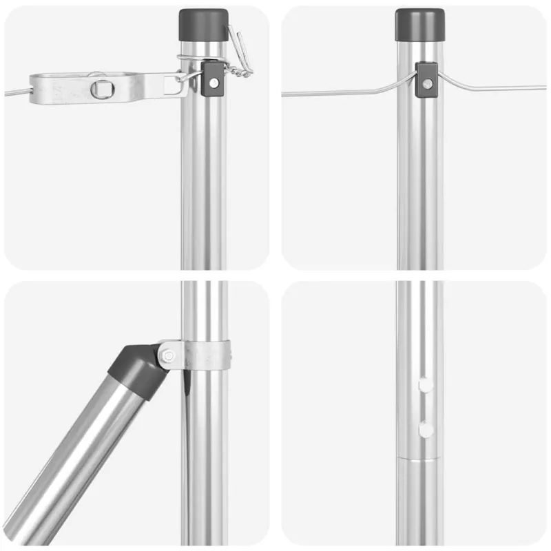 Įmontuotas tvoros stulpas 13 pcs Sidabrinė