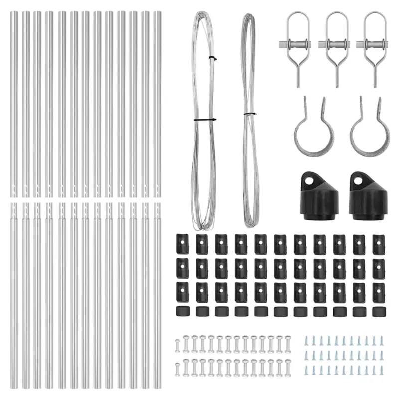 Įmontuotas tvoros stulpas 13 pcs Sidabrinė