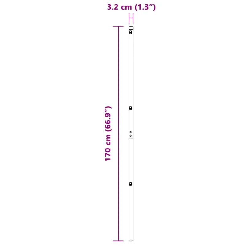 Įmontuotas tvoros stulpas 13 pcs Sidabrinė