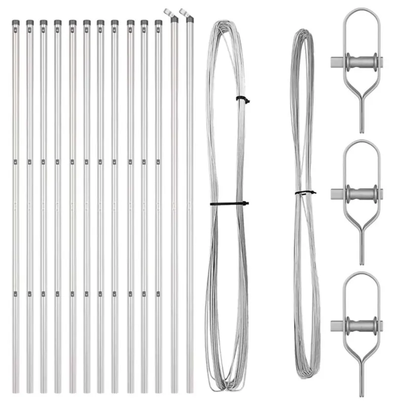 Įmontuotas tvoros stulpas 13 pcs Sidabrinė
