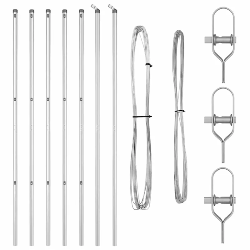 Įmontuotas tvoros stulpas 7 pcs Sidabrinė