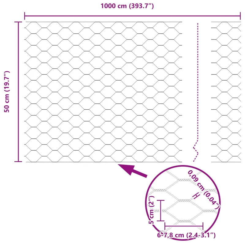 Heksagoninė tvora Žalia 0,5 x 10 m PVC
