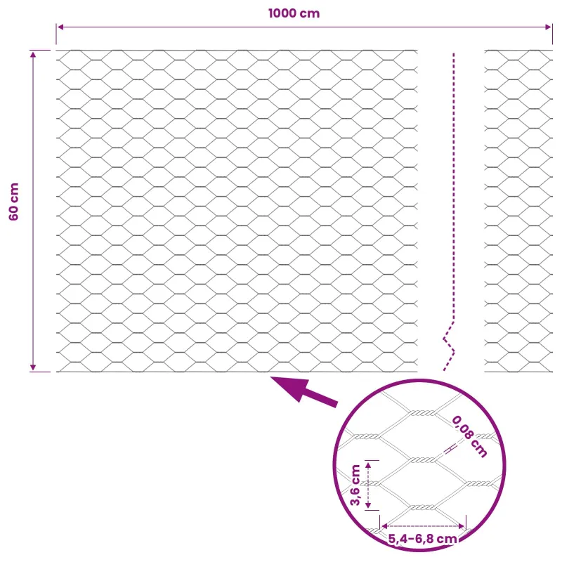 Heksagoninė tvora Žalia 0,6 x 10 m PVC