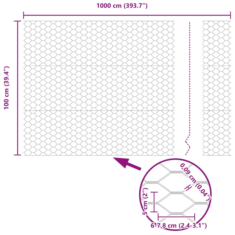 Heksagoninė tvora Žalia 1 x 10 m PVC