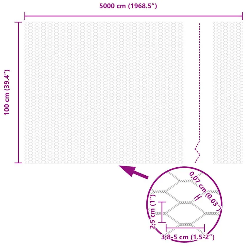 Heksagoninė tvora Žalia 1 x 50 m PVC