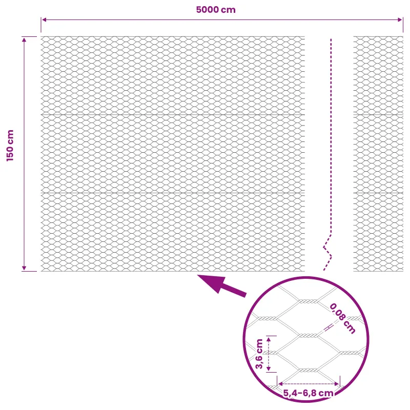 Heksagoninė tvora Žalia 1,5 x 50 m PVC