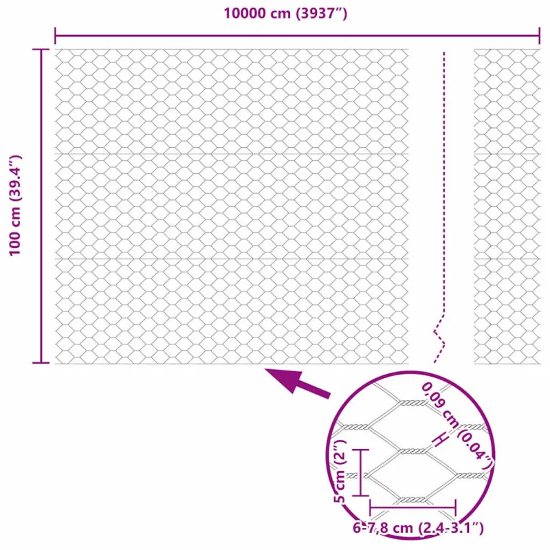 Heksagoninė tvora Žalia 1 x 100 m PVC