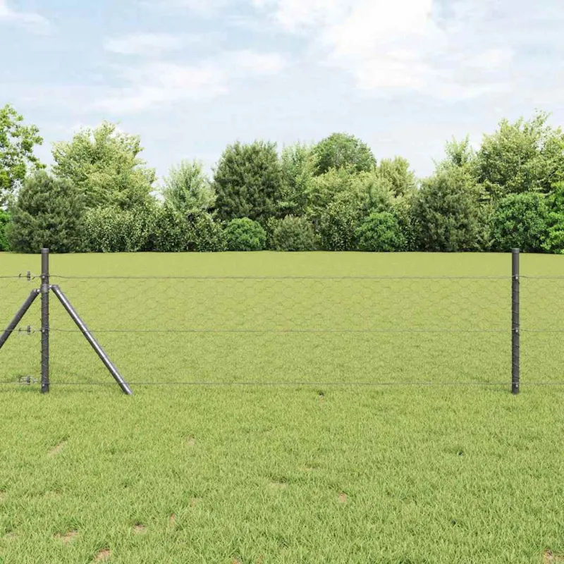 Heksagoninė tvora Pilka 1 x 50 m PVC