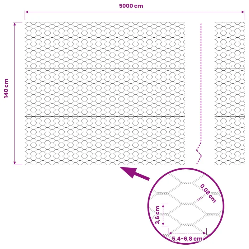 Heksagoninė tvora Pilka 1,4 x 50 m PVC