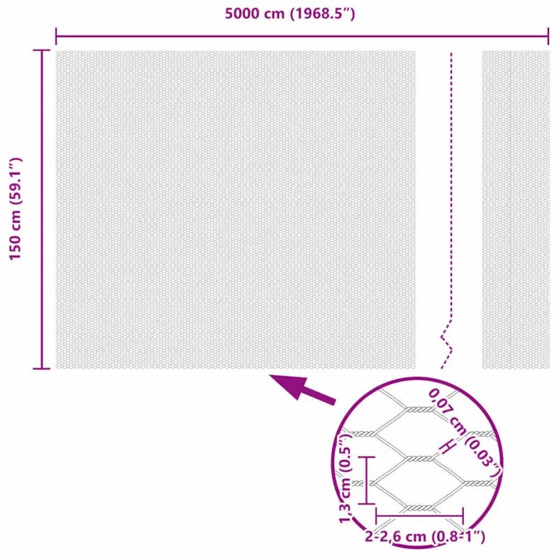 Heksagoninė tvora Pilka 1,5 x 50 m PVC