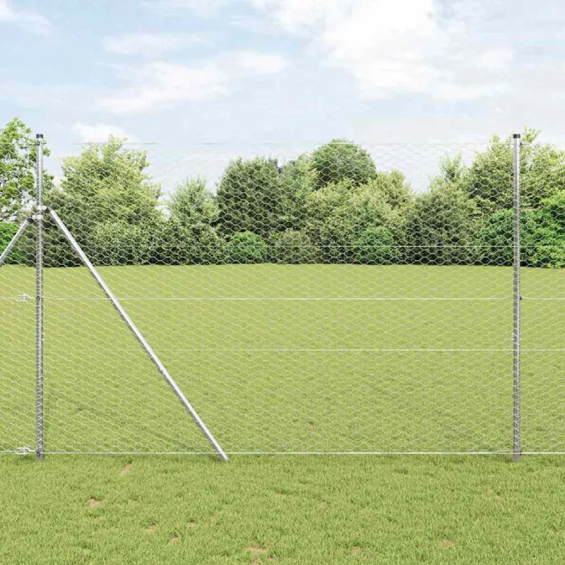 Heksagoninė tvora Sidabro 1,5 x 10 m Galvanizuotas plienas