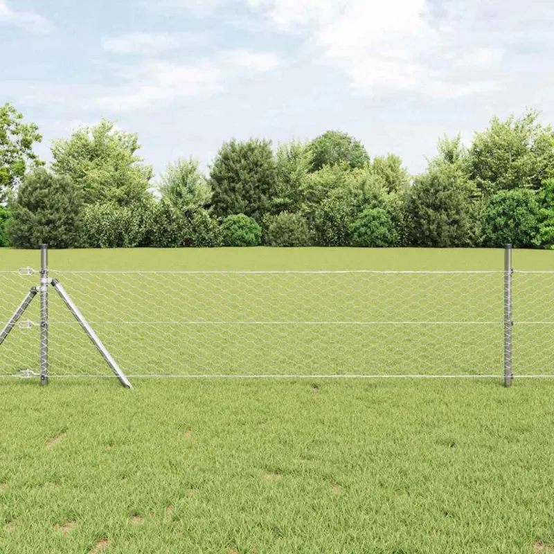 Heksagoninė tvora Sidabro 0,6 x 25 m Galvanizuotas plienas