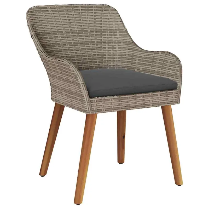 Sodo Kėdė su pagalve 2 pcs Juoda 62,5 x 55 x 82 cm poliratanas