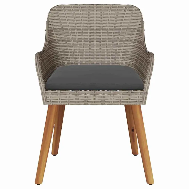 Sodo Kėdė su pagalve 2 pcs Juoda 62,5 x 55 x 82 cm poliratanas
