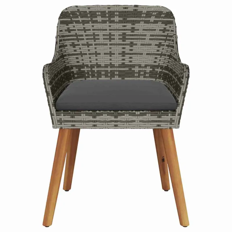 Sodo Kėdė su pagalve 2 pcs Pilka 62,5 x 55 x 82 cm poliratanas