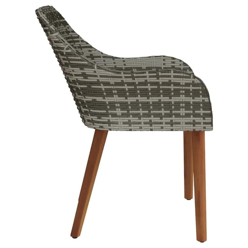 Sodo Kėdė su pagalve 2 pcs Pilka 62,5 x 55 x 82 cm poliratanas