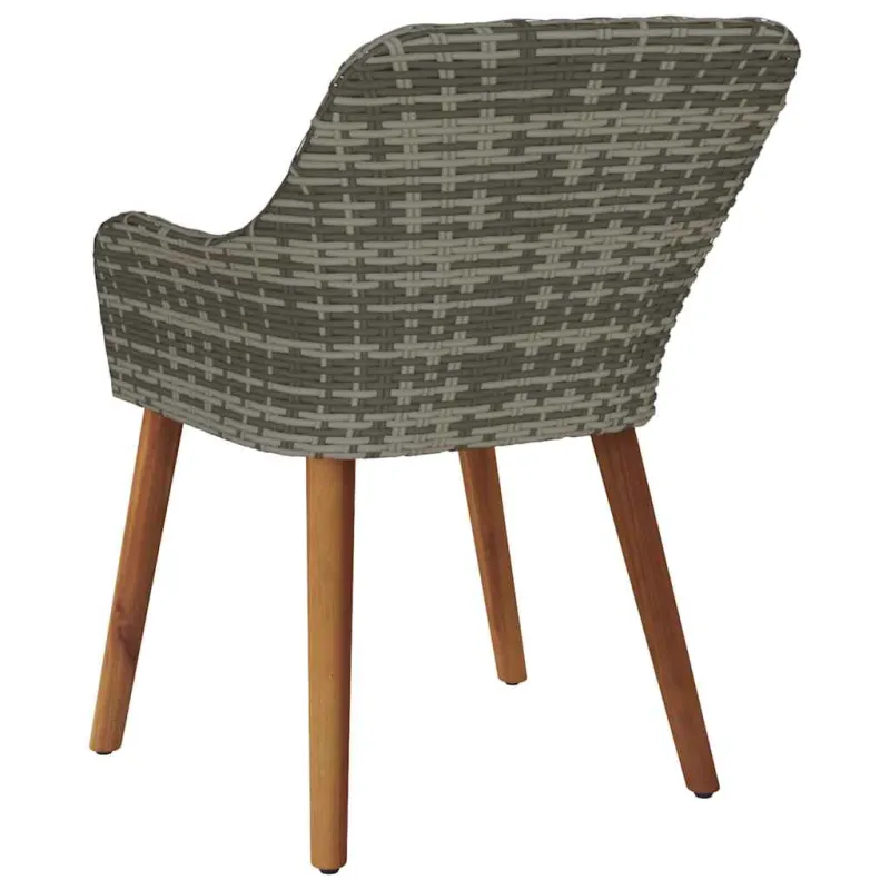 Sodo Kėdė su pagalve 2 pcs Pilka 62,5 x 55 x 82 cm poliratanas
