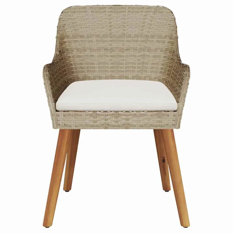 Sodo Kėdė su pagalve 2 pcs Smėlio 62,5 x 55 x 82 cm poliratanas