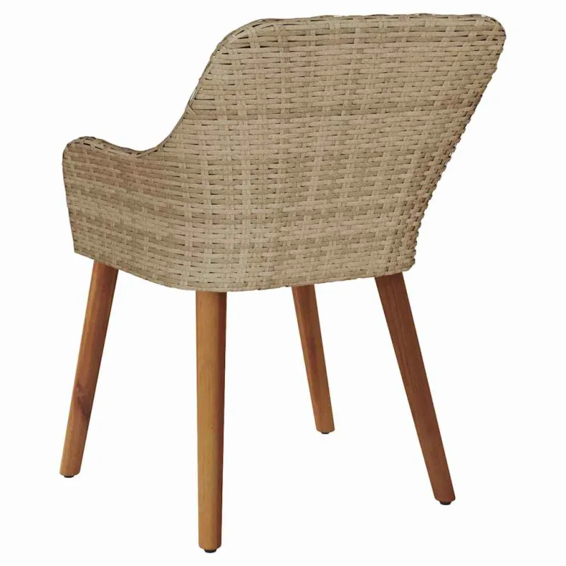 Sodo Kėdė su pagalve 2 pcs Smėlio 62,5 x 55 x 82 cm poliratanas