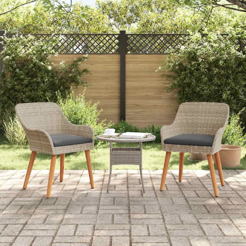 Sodo Kėdė 2 pcs Šviesiai pilka 62,5 x 55 x 82 cm poliratanas