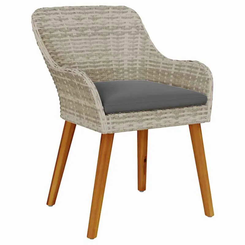 Sodo Kėdė 2 pcs Šviesiai pilka 62,5 x 55 x 82 cm poliratanas
