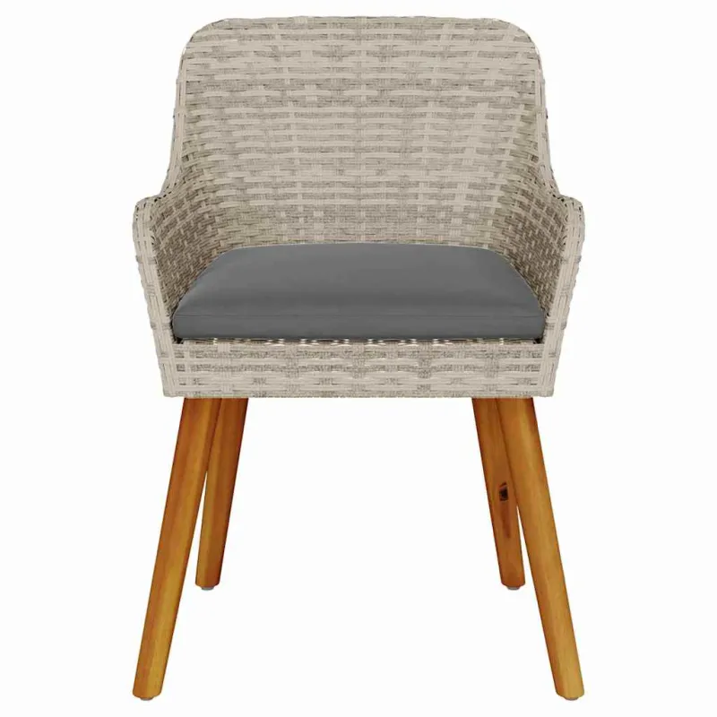 Sodo Kėdė 2 pcs Šviesiai pilka 62,5 x 55 x 82 cm poliratanas