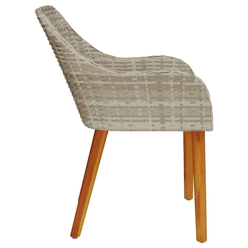 Sodo Kėdė 2 pcs Šviesiai pilka 62,5 x 55 x 82 cm poliratanas