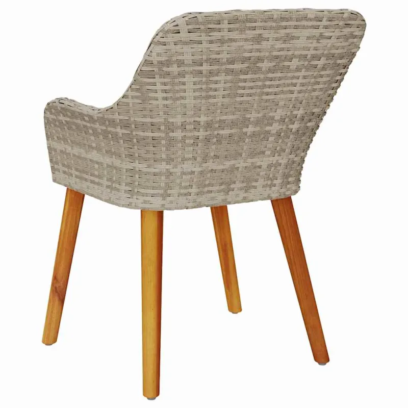 Sodo Kėdė 2 pcs Šviesiai pilka 62,5 x 55 x 82 cm poliratanas