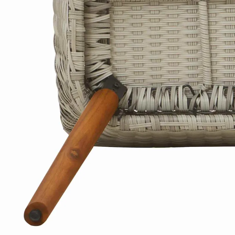 Sodo Kėdė 2 pcs Šviesiai pilka 62,5 x 55 x 82 cm poliratanas