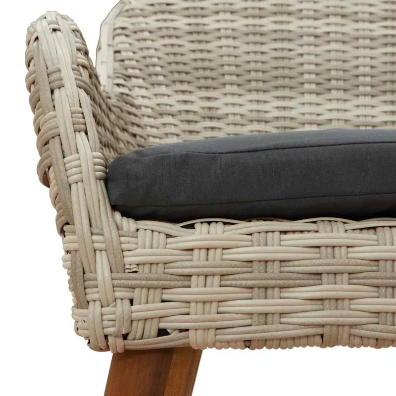 Sodo Kėdė 2 pcs Šviesiai pilka 62,5 x 55 x 82 cm poliratanas