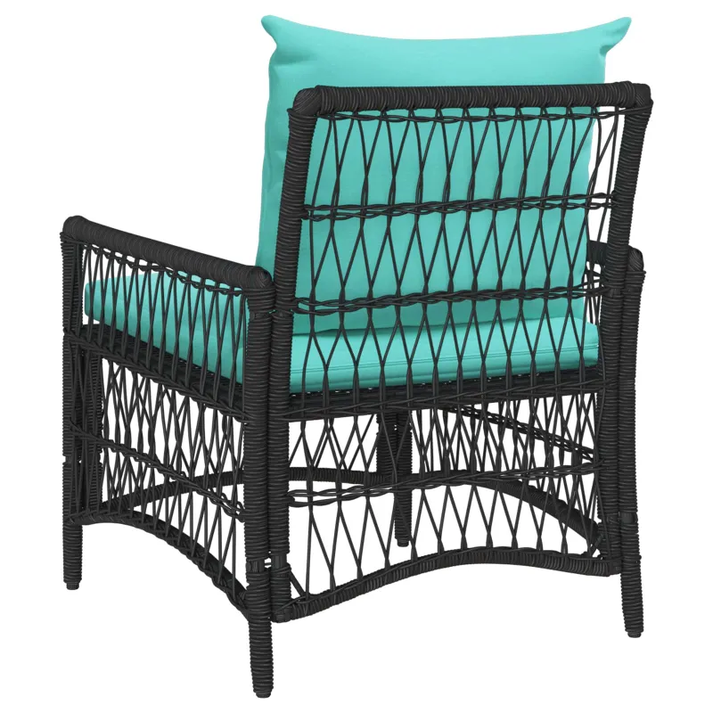 Sodo Kėdė su pagalve Juoda 73 x 61 x 77 cm poliratanas