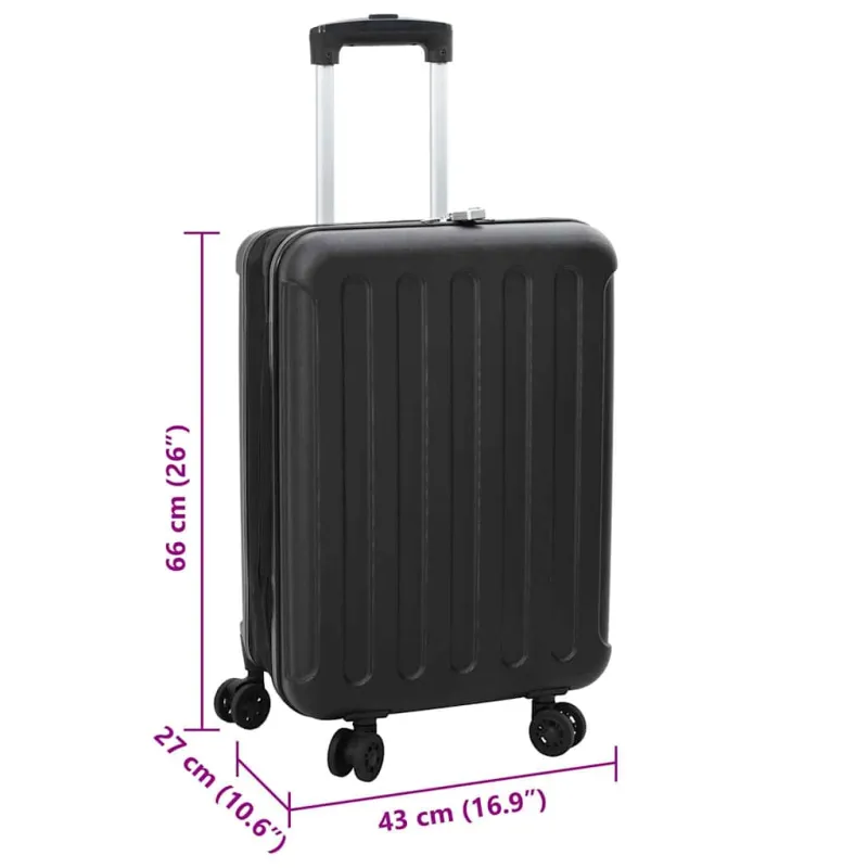 Lagaminas su užraktu Juoda 43 x 27 x 66 cm ABS plastikas