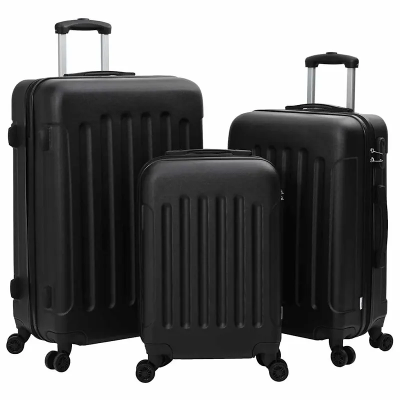 Lagaminas su užraktu 3 pcs Juoda 50 x 31 x 78 cm ABS plastikas