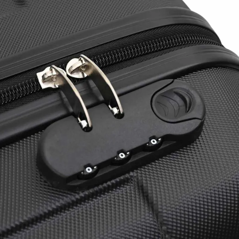 Lagaminas su užraktu 3 pcs Juoda 50 x 31 x 78 cm ABS plastikas