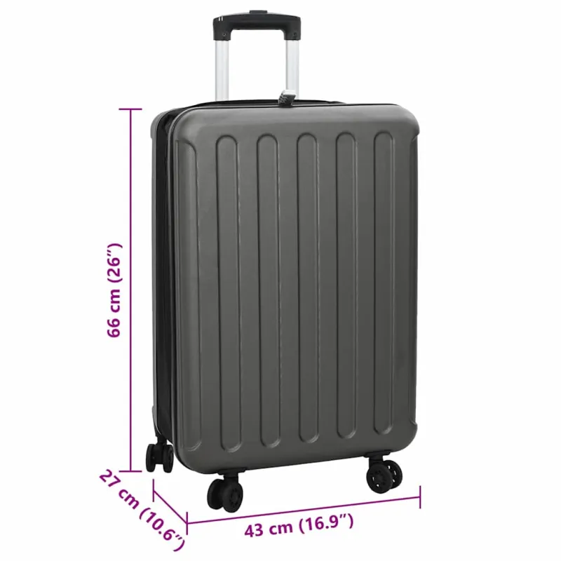 Lagaminas Tamsiai pilka 43 x 27 x 66 cm ABS plastikas