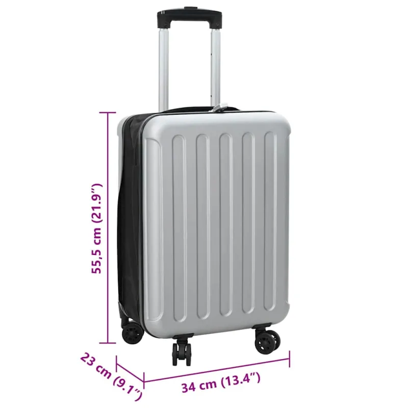 Lagaminas su užraktu Sidabro 34 x 23 x 55.5 cm ABS plastikas